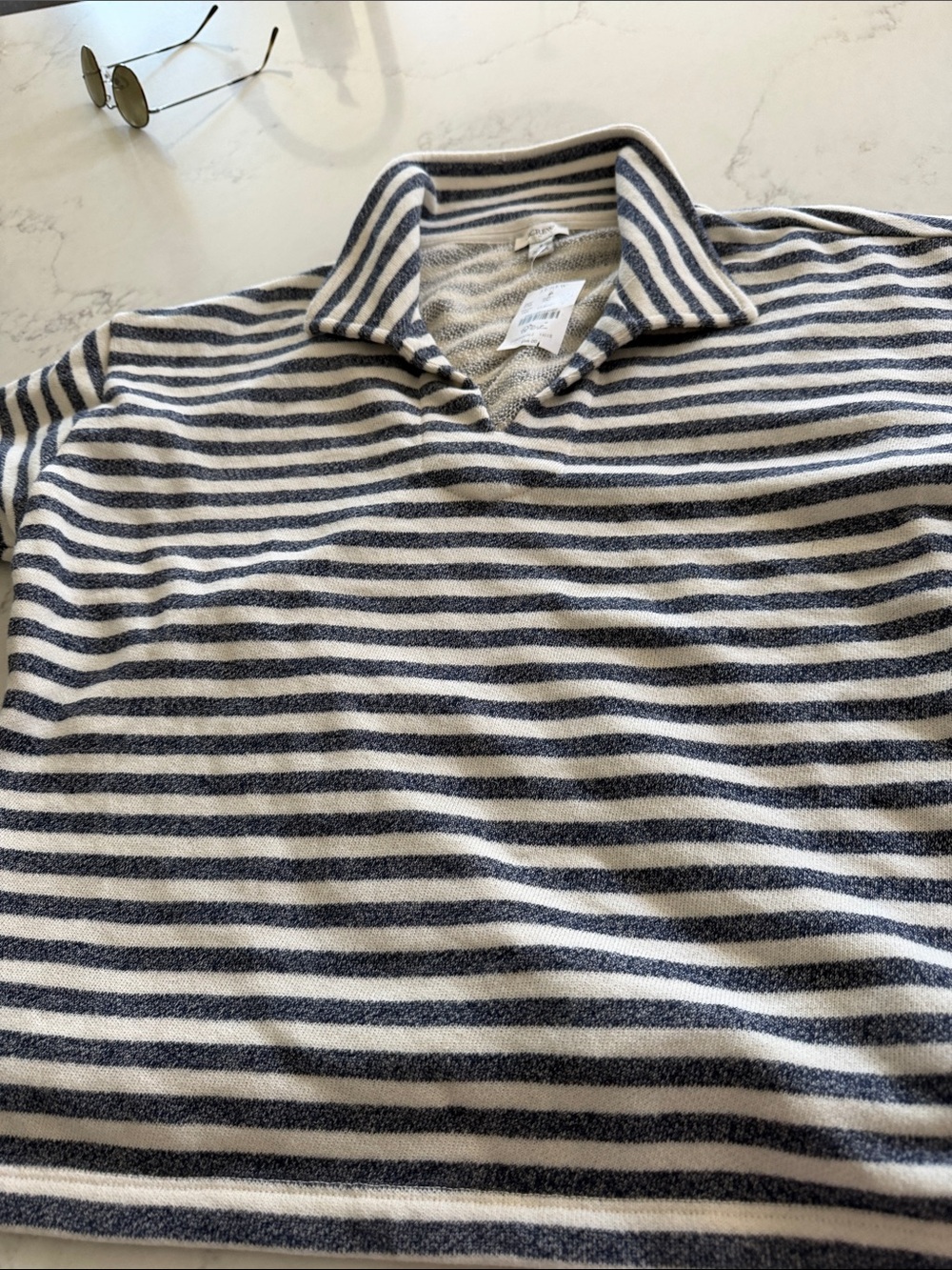 V Neck Cotton Stripped Top